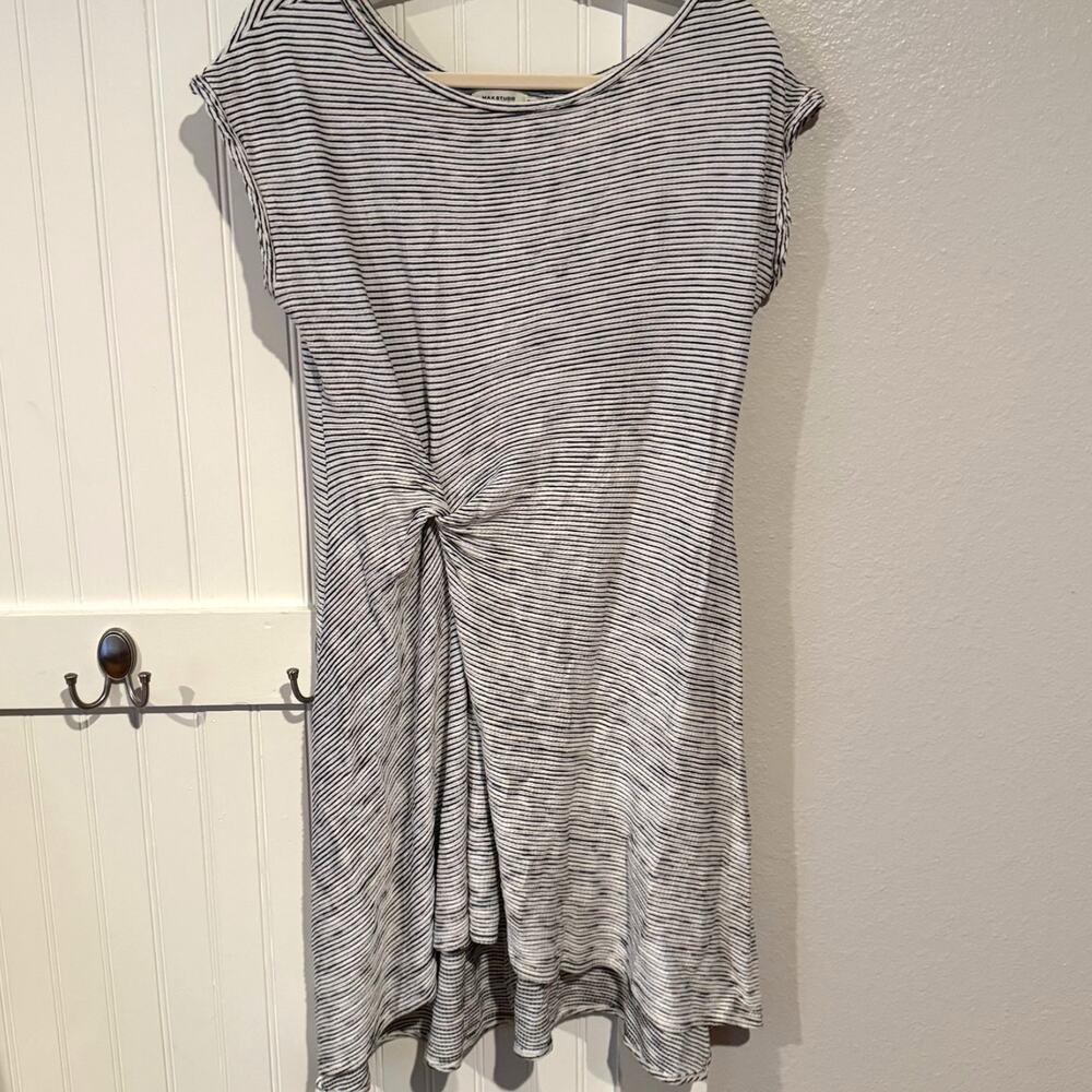 Max Studio Black and White Rouched Dress Size Large